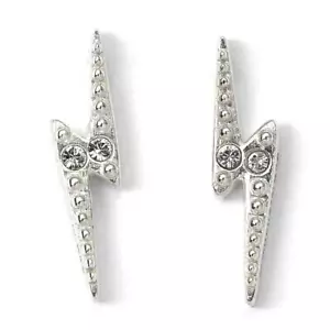 Official Harry Potter Sterling Silver Sparkly Lightening Bolt Stud Earrings - Picture 1 of 2
