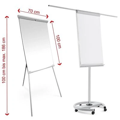 Flipchart Whiteboard Konferenztafel Standwhiteboard magnetisch Standfuß / Mobil - Bild 1 von 4
