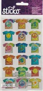 WOW!! Sticko Epoxy Mylar Aufkleber KRAWATTE GEFÄRBTE T-SHIRTS 18 Stck. 88475 SCHNELLER KOSTENLOSER Versand! - Bild 1 von 1