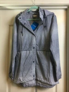 NEU MIT ETIKETT DAMEN COLUMBIA GABLE ISLAND JACKE FARBE: WEISS MIT BLAUEN STREIFEN - Bild 1 von 6