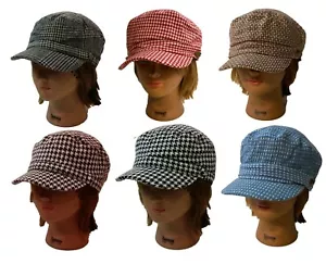 Cappello cadetto alla moda newsboy cadetto a quadretti cotone spina di pesce con fascia - Foto 1 di 11