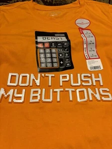 NEW COOL Boy's t-Shirt raised Letters Numbers SHIRT Buttons ORANGE 14/16 14 16 - Picture 1 of 10