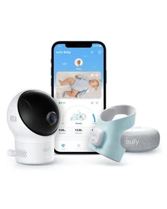 eufy S340 Smart Sock Baby Monitor 2K Camera Track Sleep/Heart Rate/Cry Detection - Picture 1 of 10