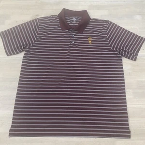 Arizona State Sun Devils ASU Mens Maroon Striped Polo Shirt Sz XL - Picture 1 of 6