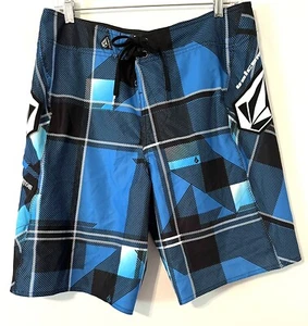 Volcom Team Annihilator Board Shorts Blue Graphic Print Size 32 x 10 Swim Trunk - Picture 1 of 8