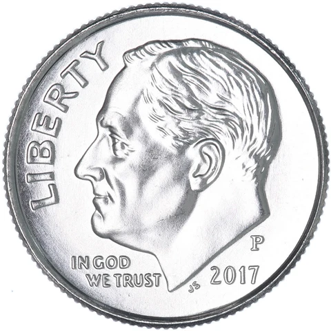 2017 P Roosevelt Dime Gem BU US Coin Cover