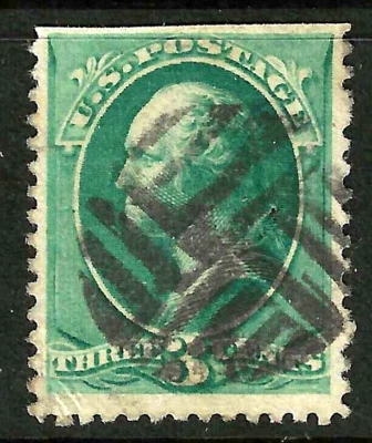 Fancy Cancel NEAT CIRCULAR GEOMETRIC 3 Cent Washington Banknote 1871-83 US 31F44 - Image 1 of 2