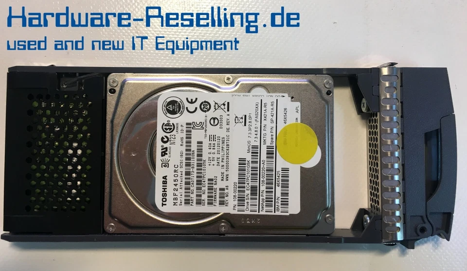 NetApp 2,5" 450 GB 10K SAS MBF2450RC X421A-R5 108-00220+A0 46X5425 FAS20XX - Bild 1 von 1