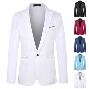 Men Formal Work Blazer Jacket Business Casual Party Wedding Slim Suit Coat Top' - Picture 1 of 16
