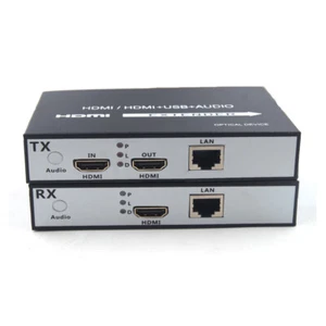 1080P HDMI Over UTP Cat5 Extender RJ45 Network Converter Up 150m USB KVM Switch - Picture 1 of 12
