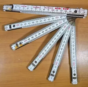 Lufkin 1066DM 5/8"x6' Red End Engineer's Scale Wood Rule Metric / Standard White - Picture 1 of 9