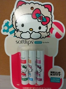 Hello Kitty limited edition softlips natural lip balm 3 sticks New unopened - Picture 1 of 4