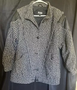 Vintage ELCO 80's Multicolor Collared Houndstooth Bomber Jacket w/ Leather - Picture 1 of 9