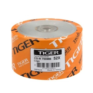 100-Pack 52X TIGER Logo Blank CD-R CDR Recordable Disc 80Min/700MB - Picture 1 of 1