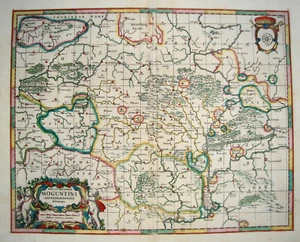 Moguntini Siegen Mainz Frankfurt Waldeck Dillenburg Kupferstich Janssonius 1640 - Bild 1 von 4