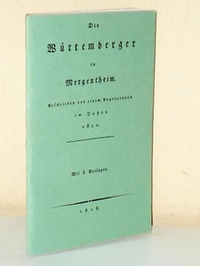 Die Würtemberger in Mergentheim. Faksimile der Ausgabe von 1818 - Picture 1 of 2