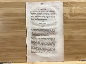 1817 House Committee Report On Compensating Buffalo / Niagara War Of 1812 Losses - Imagen 1 de 6