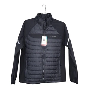 Spyder Water & Wind Resistant Jacket Men Medium Black Polyester Reflective $169 - Picture 1 of 18