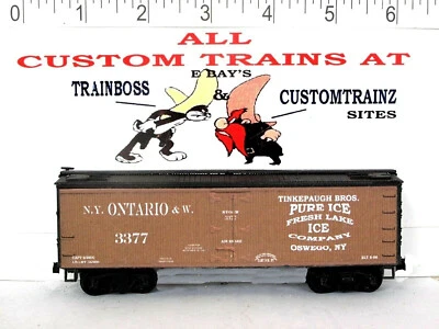 HO SCALE CUSTOM LETTERED TINKEPAUGH BROS PURE LAKE ICE CO REEFER - Image 1 of 4