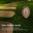 Oval Solar Hollow Lamp Portable Decorative Wrought Iron Brown Projector Light DO
