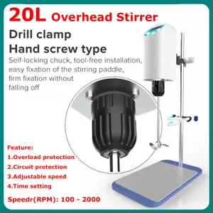 20L Overhead Stirrer Lab Electric Mixer Agitator Homogenizer LCD Digital Display - Picture 1 of 11