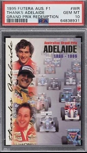 Tarjeta AYRTON SENNA PSA 10 Futera 1995 Gracias Adelaida Gran Premio Fórmula Uno F1 - Imagen 1 de 3