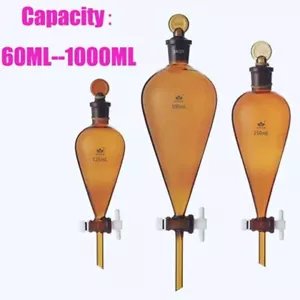 Dispensing funnel Lab Glassware Chemistry 60-1000ML Laboratory PTFE - Picture 1 of 9