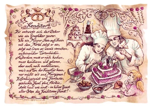 Berufsbild Zunftbild Geschenk Karte Deko Konditor Bäcker - Bild 1 von 4