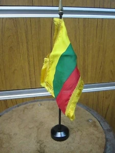 Litauische Schreibtischflagge mit Ständer 11" hoch - Bild 1 von 2
