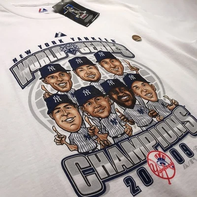 (NUEVO CON ETIQUETAS) Camiseta de Colección Y2K Yankees de Nueva York 2009 Campeones de la Serie Mundial Caricatura Adulto XL Foto 1 de 4