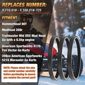 Nilight 725 Go Kart Drive Belt Fit for Hammerhead 80T Mudhead 208R 14704 * - Picture 1 of 8