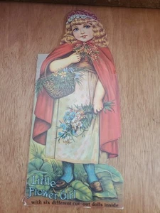 Vtg Merrimack Little Flower Girl with 6 different cut out dolls book JL979 - Bild 1 von 7