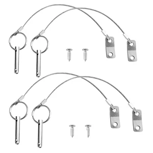 Boot Bimini Pin 4 Stück Schnellspannstift 1/4" Durchmesser mit Lanyard verhindert Verlust, Fu - Bild 1 von 12