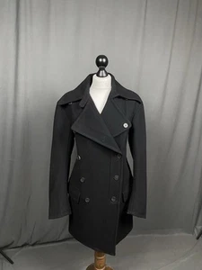 Dries Van Noten Cappotto Donna Nero Lana Doppiopetto Pea Taglia S - Foto 1 di 10