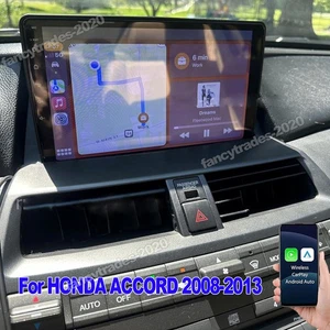 For 2008-2013 Honda Accord Android Stereo 10" Car Radio GPS WIFI Carplay Player - Picture 1 of 15