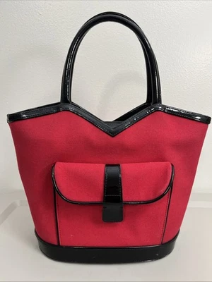 Bolso de Mano LULU Guinness Rojo Cereza Retro Clásico Preppy Colorido Foto 1 de 4