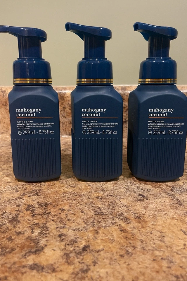(3) Jabones de manos espumantes suaves Bath & Body Works/ White Barn CAOBA COCO NUEVO Foto 1 de 1