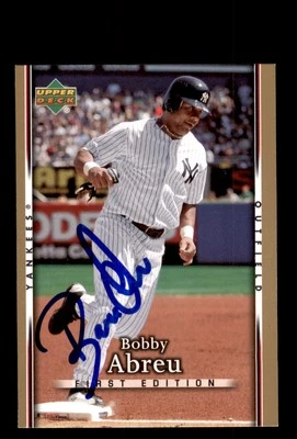 Signed Baseball Card Auto 2007 Upper Deck First Edition #120 Bobby Abreu Yankees - Image 1 of 2