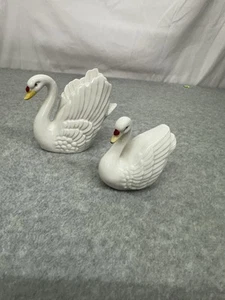 Vintage Schwan Salz & Pfefferstreuer Set Porzellan weiß - Bild 1 von 23