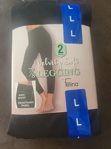Felina Women's Velvety Soft Legging, Black Large Fits 10 - 12 - Picture 1 of 4