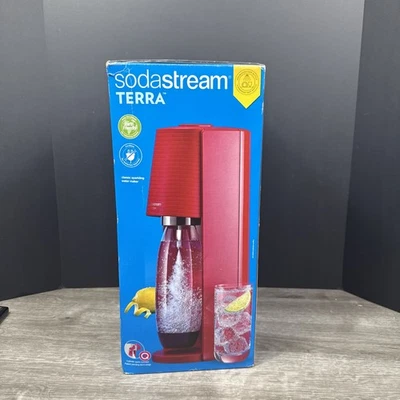 NEW SODASTREAM TERRA SPARKLING WATER SODA MAKER MACHINE Red - Image 1 of 4