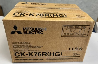 Juego de 2 cintas de papel y tinta de alta calidad Mitsubishi CK-K76RHG 6" para CP-K60DW-S Foto 1 de 4