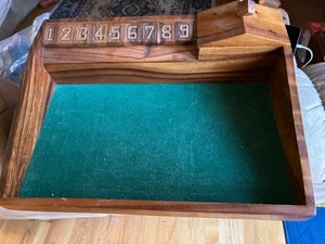 Handcrafted Wooden Shut The Box English Pub Game Of Dice And Numbered Tiles S#54 - Picture 1 of 14