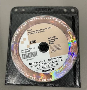 Microsoft Office Enterprise 2007  w/Product Key For Student & Faculty License - Picture 1 of 2