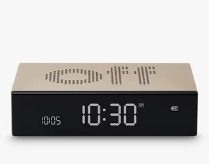 Lexon Flip Premium LCD Digital Alarm Clock - Gold - Picture 1 of 4