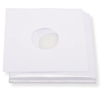 MARI-MEDIENVERPACKUNGEN 50 St. reinweiße LP/Maxi Singles Papier Innenhüllen, gefüttert,90 gr.