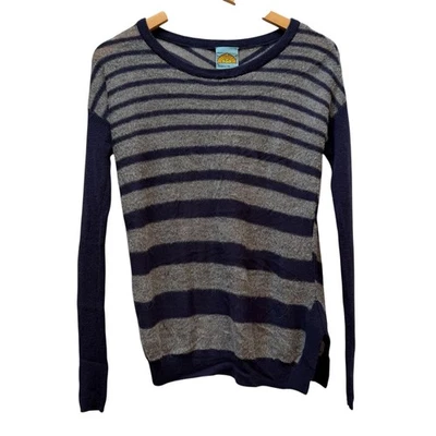 C&C California Women's Striped Wool Blend Sweater XS Blue Gray Stripe Knit - Image 1 of 4
