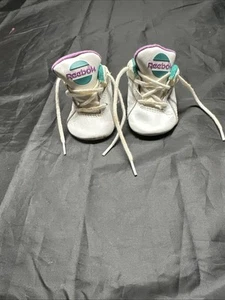 Vintage Y2K Baby Infant Unisex Blue & Purple Reebok Shoes Size 2 - Picture 1 of 10