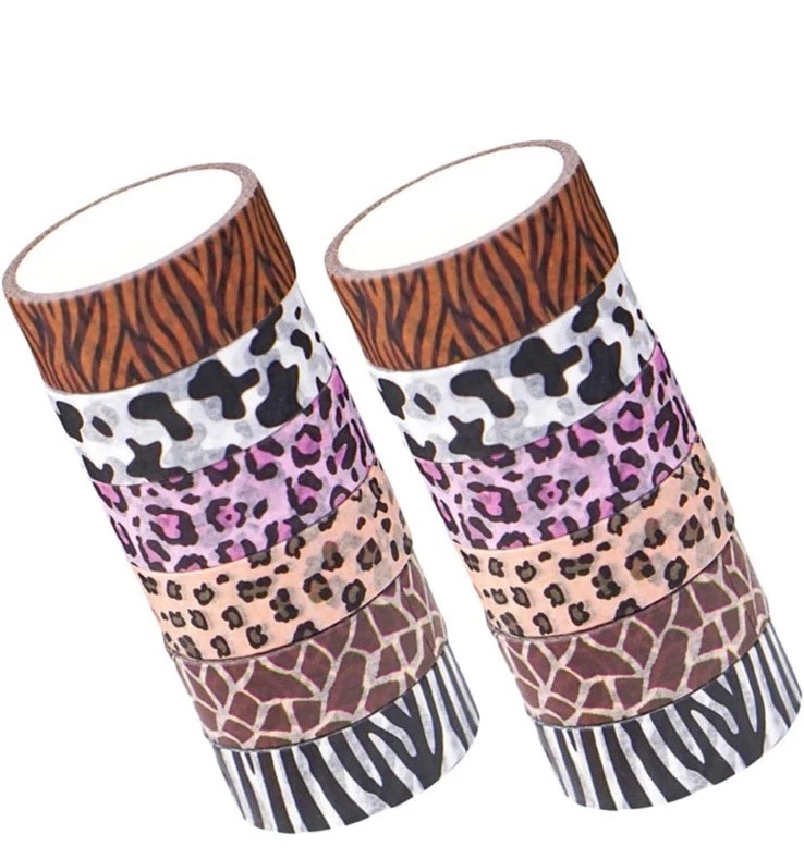 12 rolos de fita decoração de artesanato faça você mesmo Washi Tape estampas de animais padrão Washi - Imagem 1 de 1