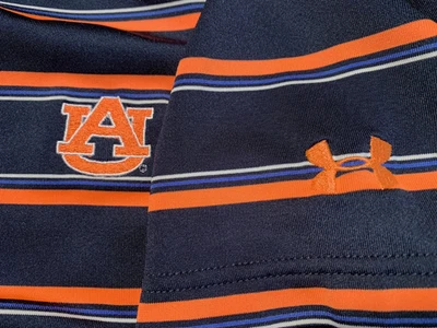 Embroidered Auburn Tigers UNDER ARMOR HEAT GEAR Women's M Button Up Golf Polo - Image 1 of 4